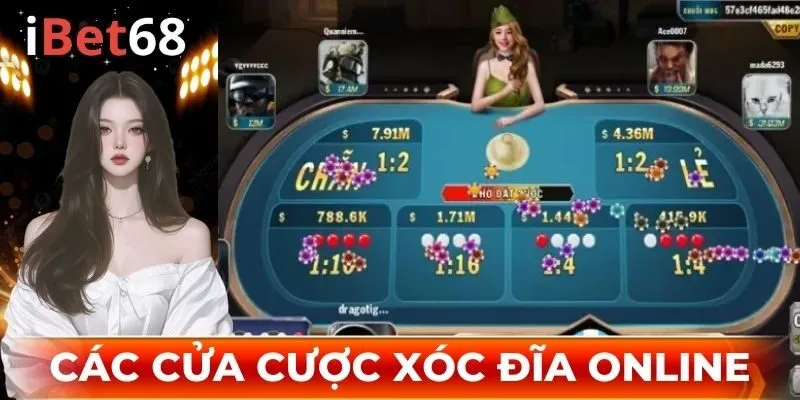 Các cửa cược trong game lắc đĩa trực tuyến tại sân chơi IBET68